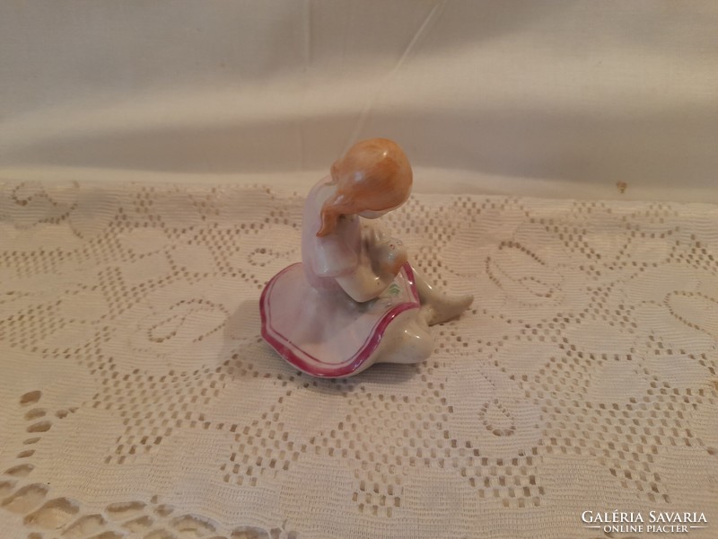 Drasche or quarry or Kispest porcelain girl with doll