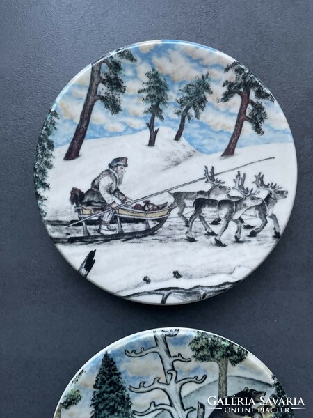 Rare! Old Finnish Arabic a. Alariesto stoneware plate #26 #27 #28