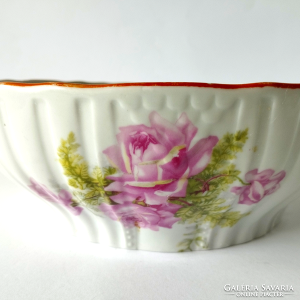 Beautiful old shield-marked pink Zsolnay koma bowl, scone bowl