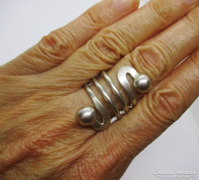Különleges nagy kézműves ezüst gyűrű