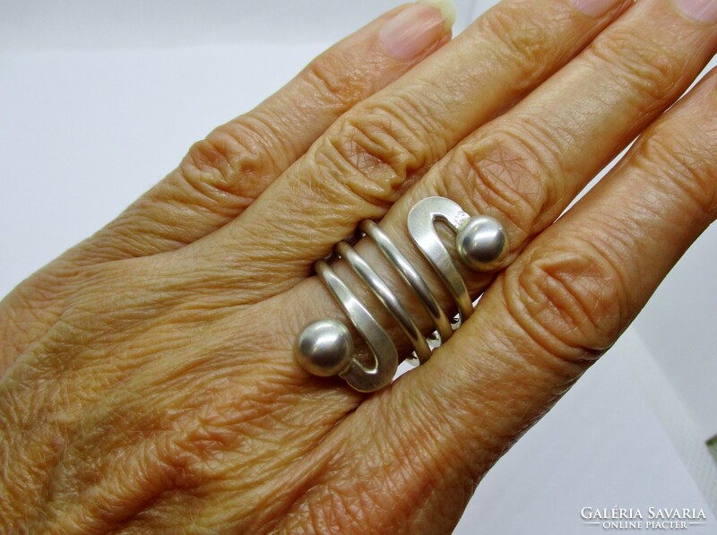 Special large handmade silver ring