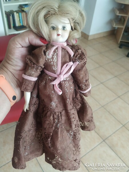 Porcelain doll with lace dress for sale! Old porcelain large doll for sale!