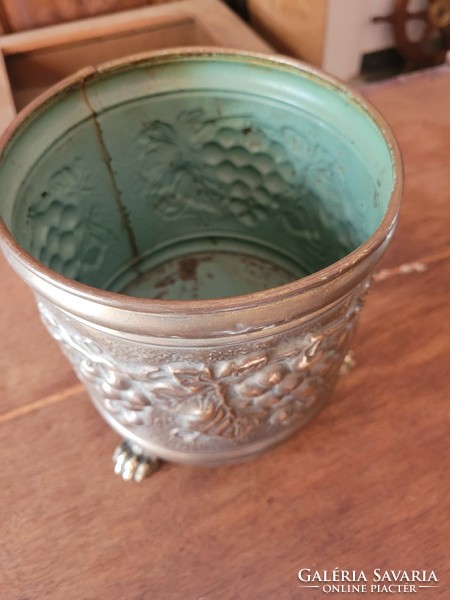 Antique copper flower holder, basket