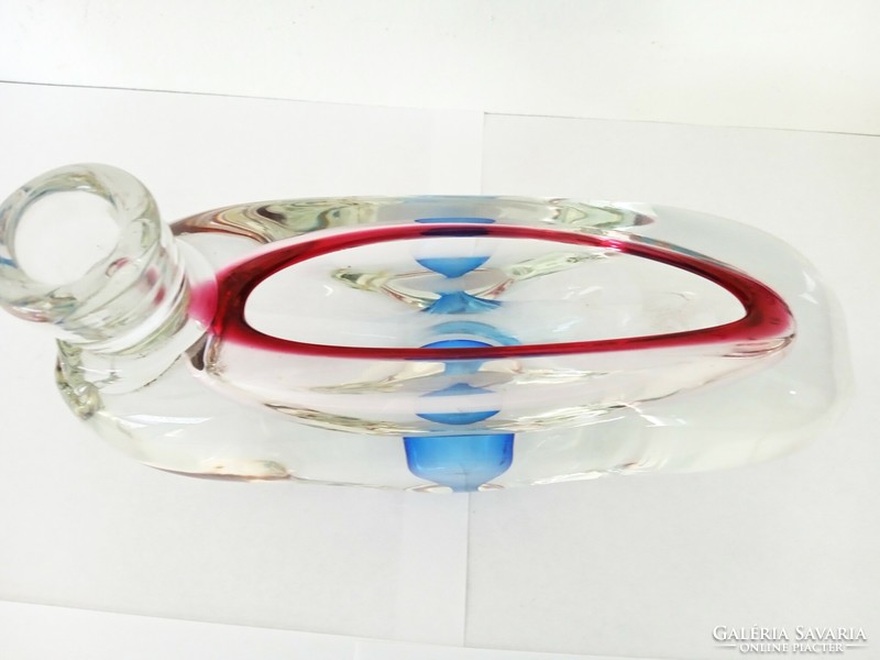 Murano or bohemian, sommerso candle holder/ashtray