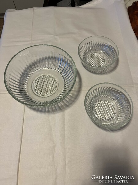 Glass salad, compote bowl set (3 pcs.)