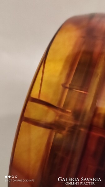 Vintage borostyán színű műanyag jelzett Germany borotválozó tükör pipere tükör