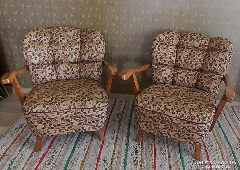 Two Czechoslovak halabala armchairs in good condition