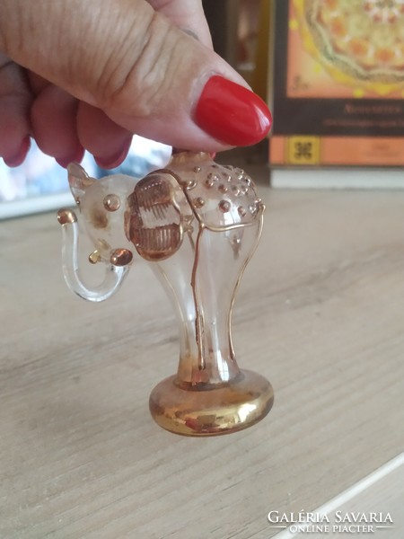 Glass perfume holder, graceful, breath-thin, hand-painted elephant glass for sale!
