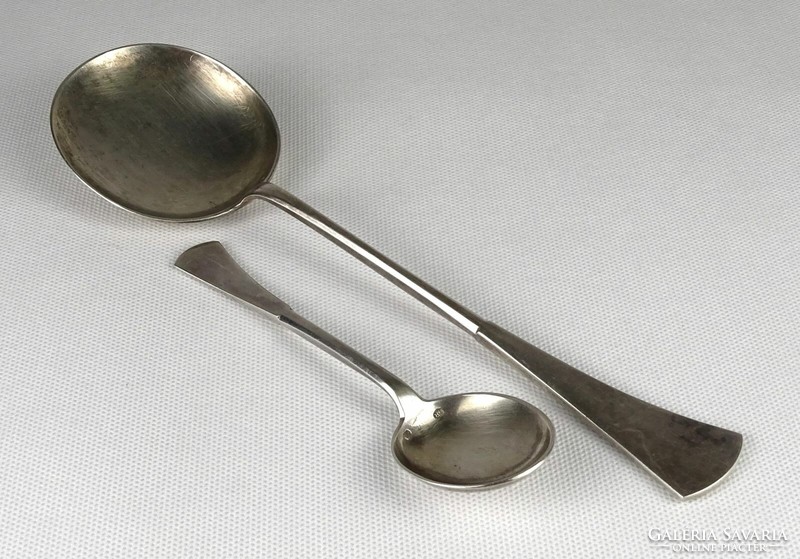 1N660 old marked silver ice cream spoon set 12 + 1 piece 485g