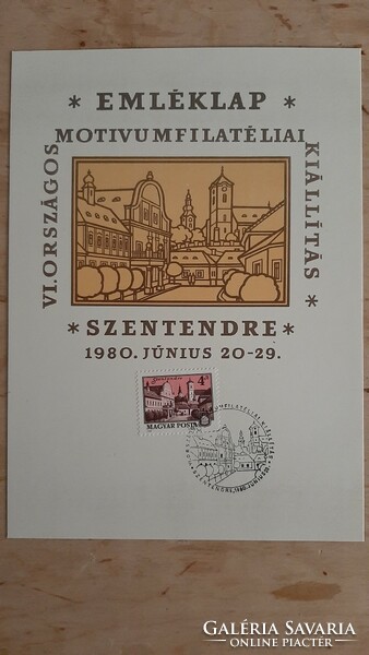 Szentendre commemorative sheet 1980 with first day stamp and postmark unc