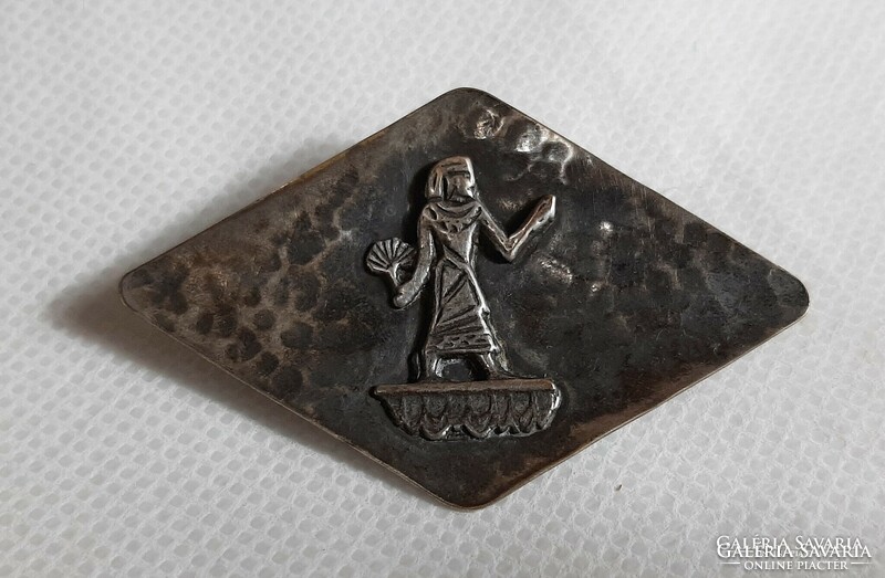 Vintage silver plated craftsman brooch