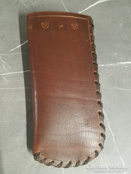 Old leather glasses case