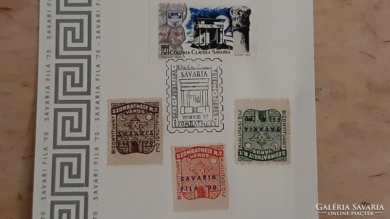 Savária szombathely commemorative sheet 1970 first day stamp and postmark unc