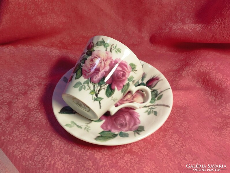 English rose porcelain coffee cup with bottom