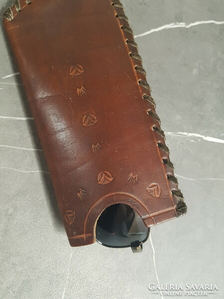 Old leather glasses case