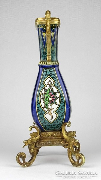 1N655 copper beaten hand-painted majolica vase decorative vase 22 cm