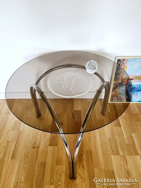 Vintage tubular glass table, coffee table