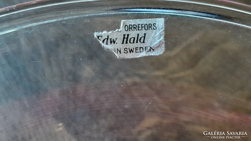 Fantasztikusan szép Svéd régi üveg tál hibátlan állapotban Retro