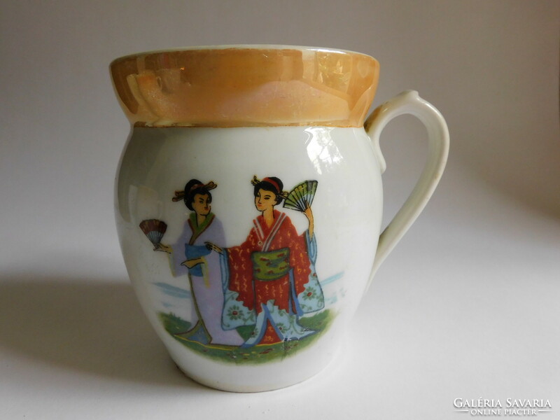 Antique Zsolnay half-liter geisha glass