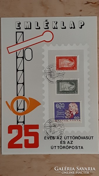 25 years of pioneering railways, the pioneering post commemorative sheet 1973 with first-day stamp and postmark unc