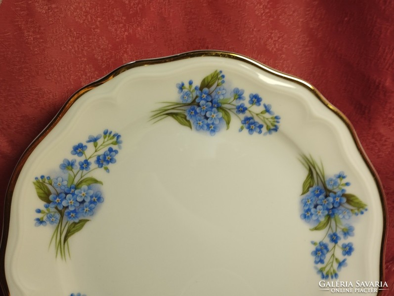 Beautiful 3-piece porcelain breakfast dish, blue daisy