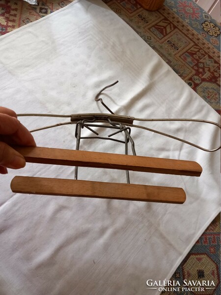 Very old coat hanger with trouser brace, maybe pre-war