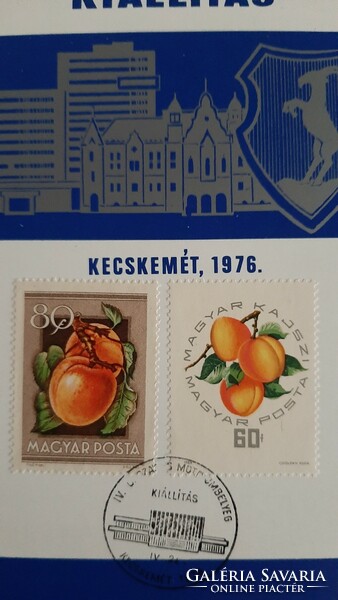 IV. Országos Motivumbélyeg kiállitás  1976  Emléklap Kecskemét elsőnapi bélyegzéssel és bélyeggel
