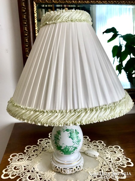Herend green Indian basket pattern lamp