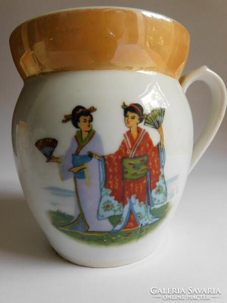 Antique Zsolnay half-liter geisha glass
