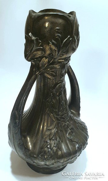 Art Nouveau metal vase