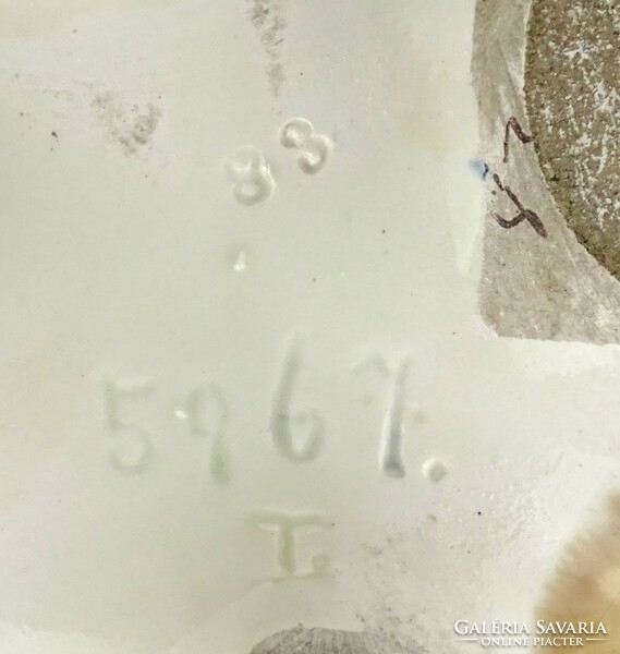 1N651 Antik kobaltkék majolika váza 33.5 cm