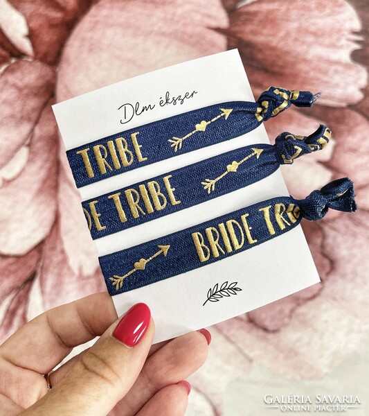 Bride tribe bracelets for bachelorette parties - 3 pcs - blue