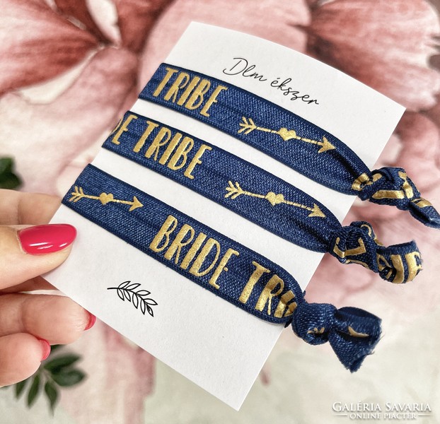 Bride tribe bracelets for bachelorette parties - 3 pcs - blue