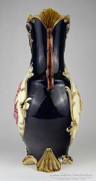 1N651 Antik kobaltkék majolika váza 33.5 cm