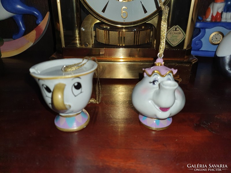 Disney Szépség és a Szörnyeteg - Csészike & Mrs Potts porcelán karácsonyfadísz