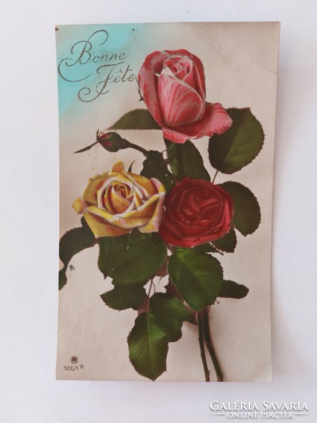 Old floral postcard