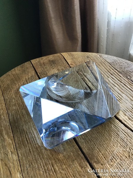 Régi szögletes kristály díszüveg