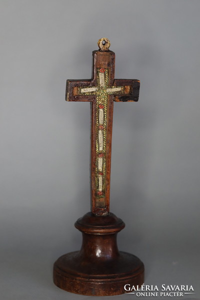 18. századi ereklyetartós feszület /  18th c. Crucifix Corpus Cristi and Mary
