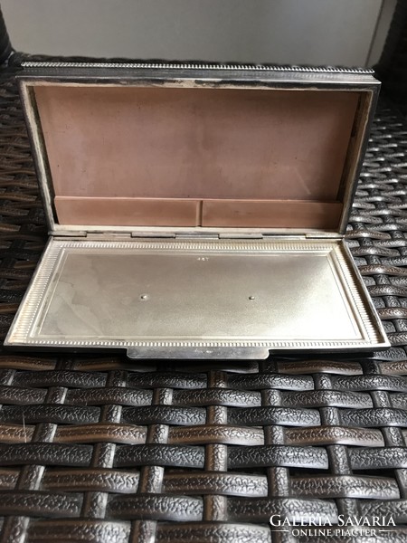 Antique silver-plated card holder box