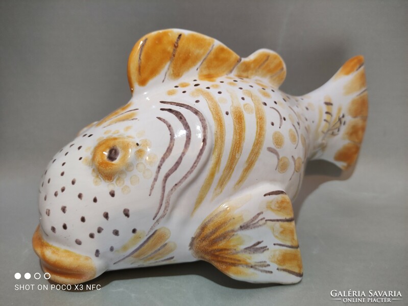 István Gádor ceramic fish statue unmarked large size