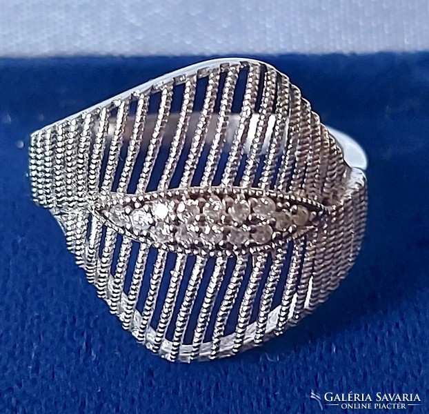 Beautiful real silver ring in art deco style