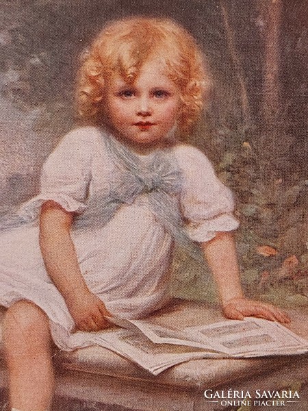 Régi képeslap M. Munk Vienne Goldelse 1915 levelezőlap kislány