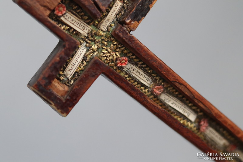 18. századi ereklyetartós feszület /  18th c. Crucifix Corpus Cristi and Mary