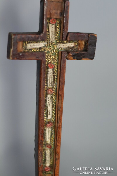 18. századi ereklyetartós feszület /  18th c. Crucifix Corpus Cristi and Mary