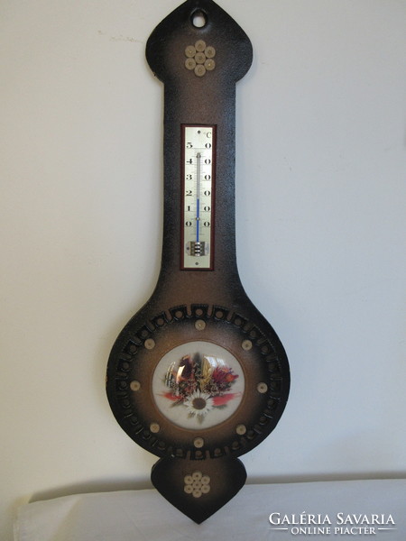 Retro, old wall-mounted leather thermometer. Negotiable!