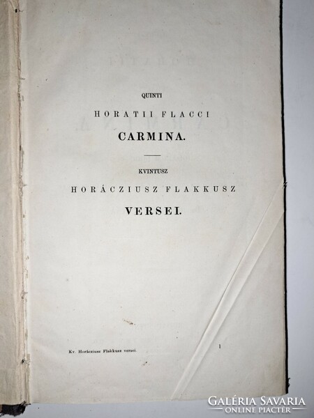 Kvintusz Horácziusz Flakkusz versei (A dalok 5 könyve) 1875