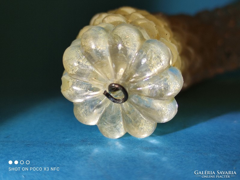 Antik régi lámpa csillár alkatrész virág forma kristály üveg rozetta dísz 39 darab egyben