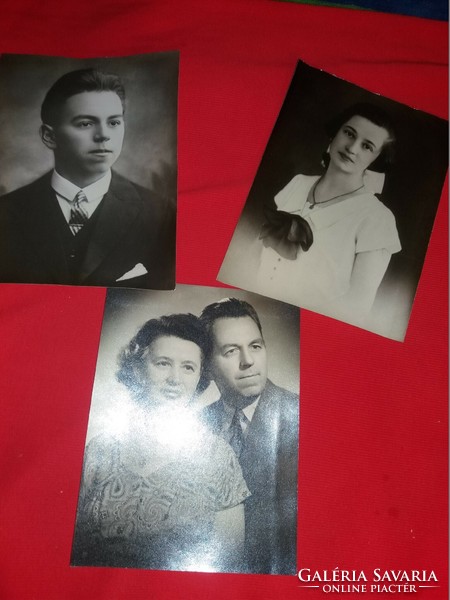 Antik nagyméretű fotó dokumentáció a képek szerint házaspár portré ifjabb és idősebb korukból 3 db