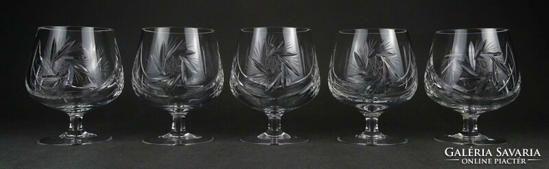 1N692 large crystal liqueur stemware set of 5 pieces