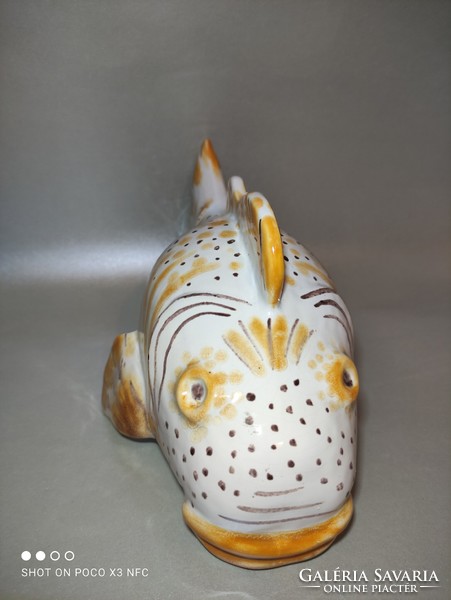 István Gádor ceramic fish statue unmarked large size